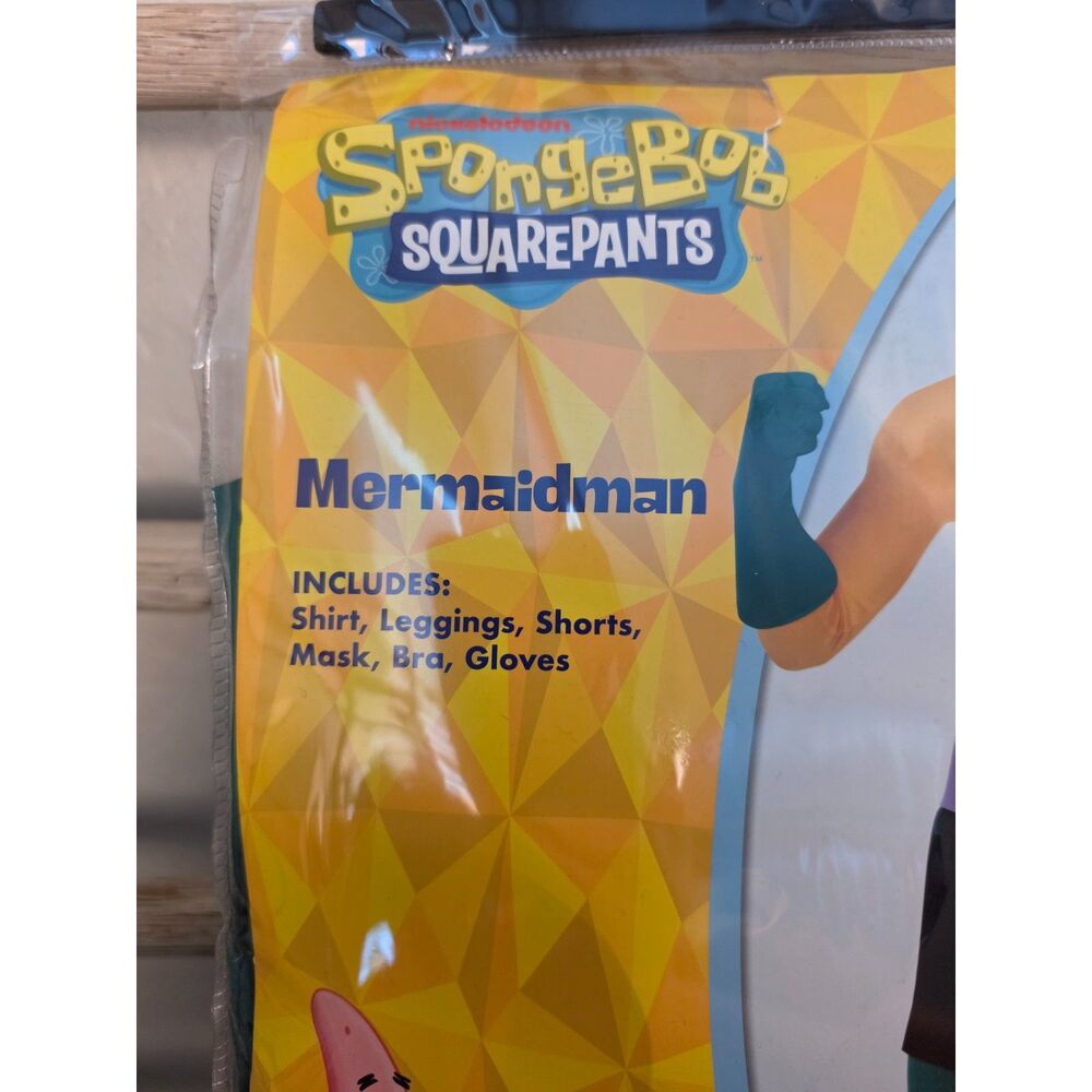 SpongeBob Mermaid Man Costume Adult Large Spirit Halloween Nickelodeon Complete